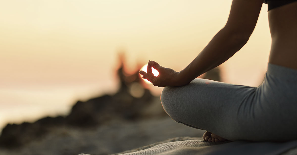 person practising mindfulness in ibiza