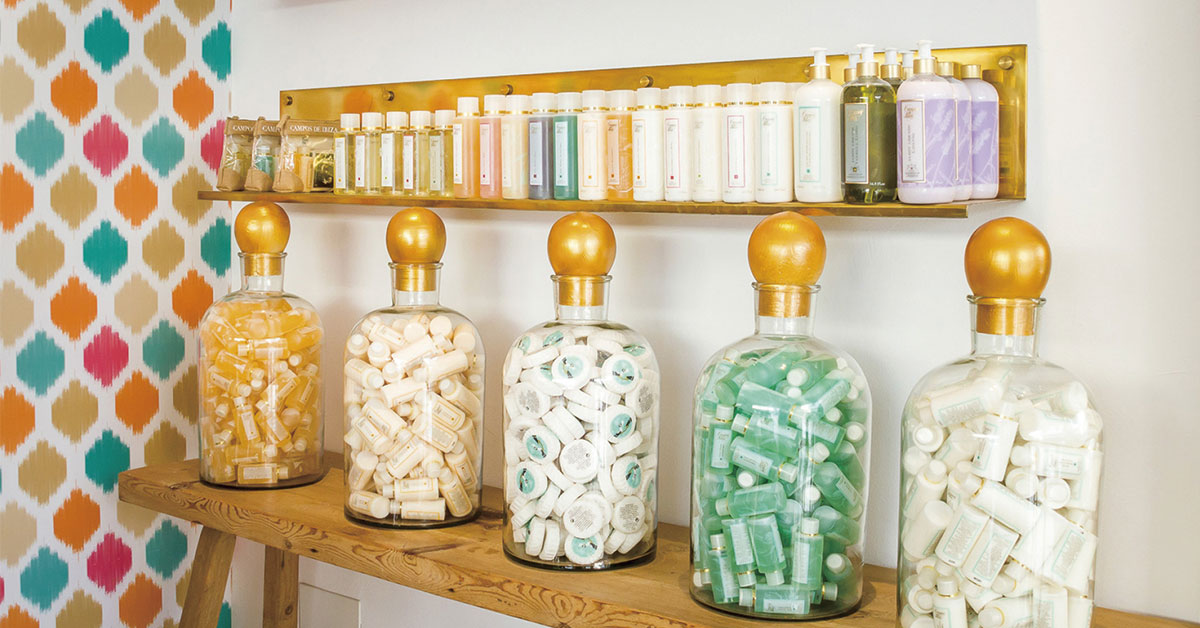 shelf of Campos de Ibiza products