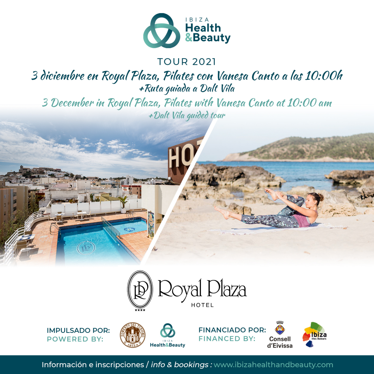 IH&B TOUR 2021: Pilates con Vanesa Canto en Royal Plaza Ibiza + Ruta guiada por Dalt Vila